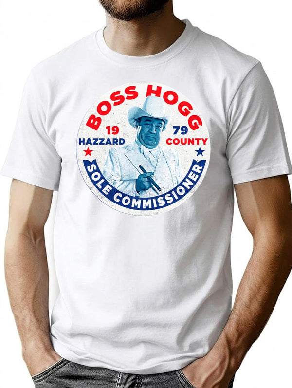 Vote Boss Hogg Dukes of Hazzard Premium Heavyweight Cotton T-Shirt - White