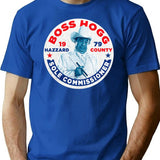 Vote Boss Hogg Dukes of Hazzard Premium Heavyweight Cotton T-Shirt - Blue