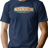Vox Amp Vintage Logo T-Shirt for Men & Women, T-Shirts Graphic Tee - Navy
