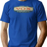 Vox Amp Vintage Logo T-Shirt for Men & Women, T-Shirts Graphic Tee - Blue