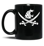 WSU Pirate Swing Your Sword Black Coffee Mug, Gift Coffee Mug