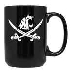 WSU Pirate Swing Your Sword Black Coffee Mug, Gift Coffee Mug