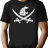 WSU Pirate Swing Your Sword Premium Heavyweight Cotton T-Shirt - Black