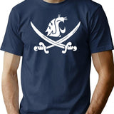 WSU Pirate Swing Your Sword Premium Heavyweight Cotton T-Shirt - Navy