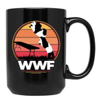 WWF Wrestling Pandas Black Coffee Mug, Gift Coffee Mug
