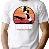 WWF Wrestling Pandas Premium Heavyweight Cotton T-Shirt - White
