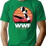 WWF Wrestling Pandas Premium Heavyweight Cotton T-Shirt - Green