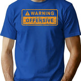 Warning Offensive T-Shirt for Men & Women, T-Shirts Graphic Tee - Blue