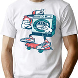 Washing Machine T-Shirt for Men & Women, T-Shirts Graphic Tee - White