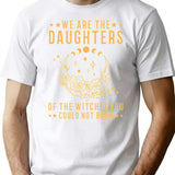 We Are The Daughters Of The Witches You Could Not Burn - Vintage Sunset Funny Halloween Witch Costume T-Shirt for Men & Women, T-Shirts Graphic Tee - White