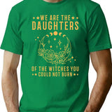 We Are The Daughters Of The Witches You Could Not Burn - Vintage Sunset Funny Halloween Witch Costume T-Shirt for Men & Women, T-Shirts Graphic Tee - Green