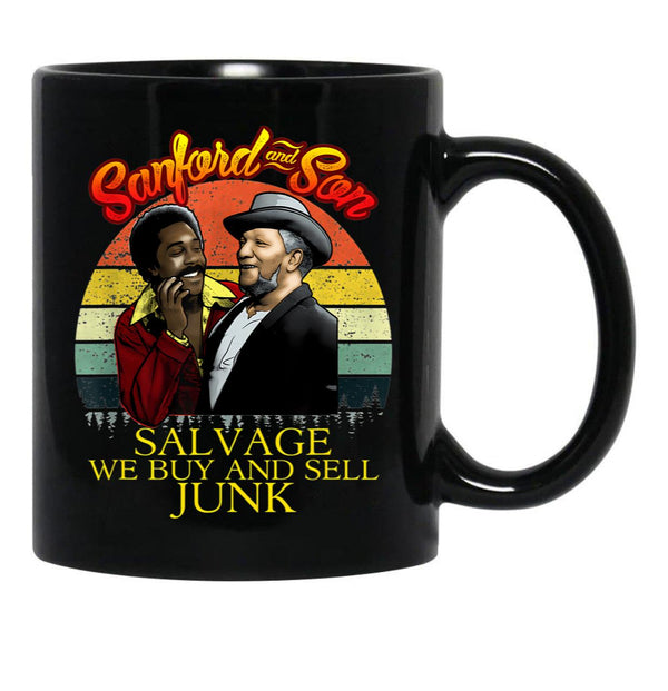 We Buy And Sell Junk Son In Sanford City Funny And Meme Black Coffee Mug, Gift Coffee Mug - Black