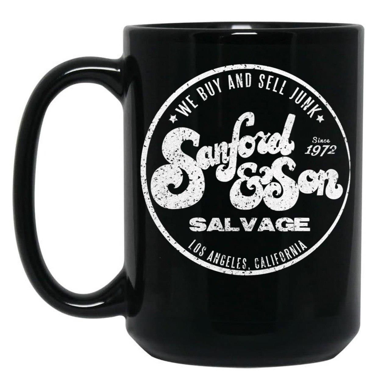 We Buy And Sell Junk Wht Sanford And Son The Comedy Store Good Times Halloween Christmas Black Coffee Mug, Gift Coffee Mug