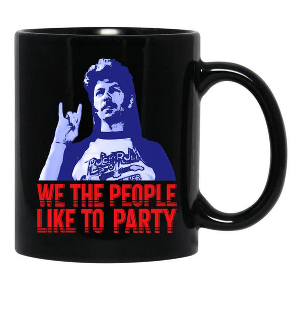 We The People Like To Party Vintage Joe Dirt Merica Gift Men Women Black Coffee Mug - Black