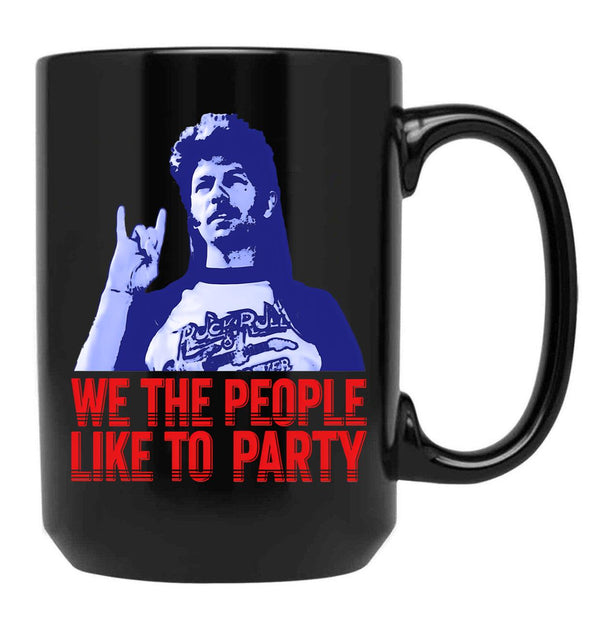 We The People Like To Party Vintage Joe Dirt Merica Gift Men Women Black Coffee Mug - Black
