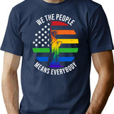 We The People Means Everyone Vintage Lgbt Gay T-Shirt for Men & Women, T-Shirts Graphic Tee - Navy