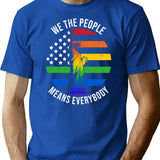 We The People Means Everyone Vintage Lgbt Gay T-Shirt for Men & Women, T-Shirts Graphic Tee - Blue