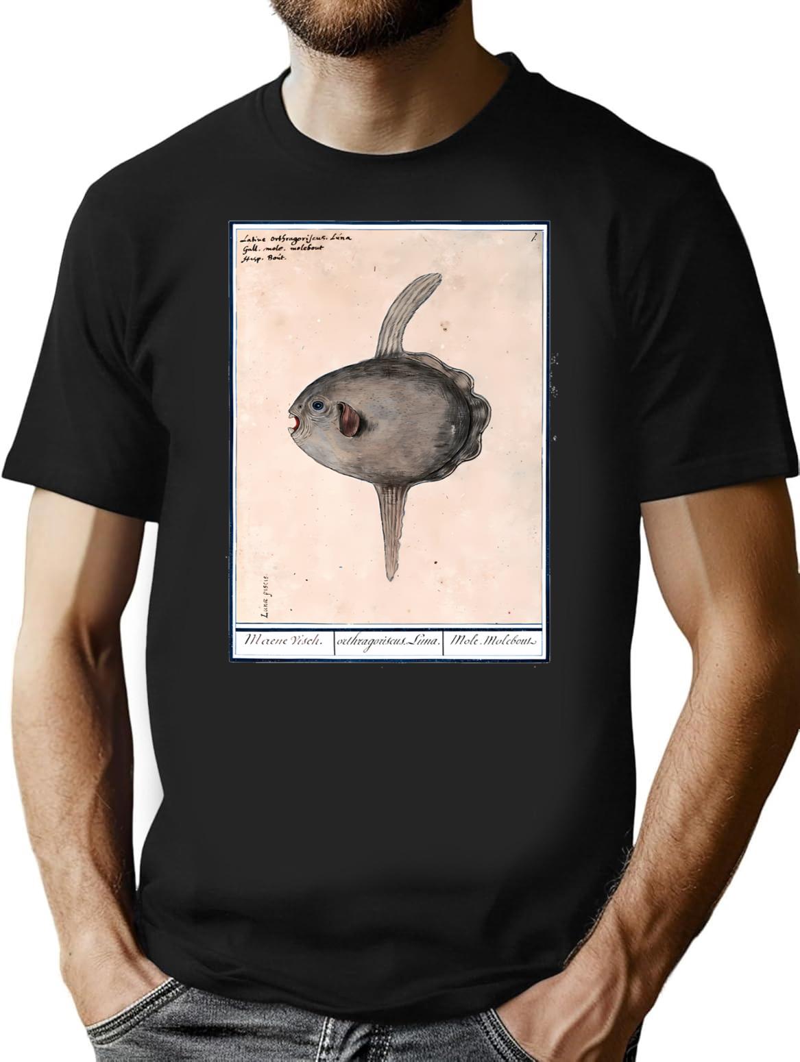 Weird Fish Vintage T-Shirt for Men & Women, T-Shirts Graphic Tee - Black