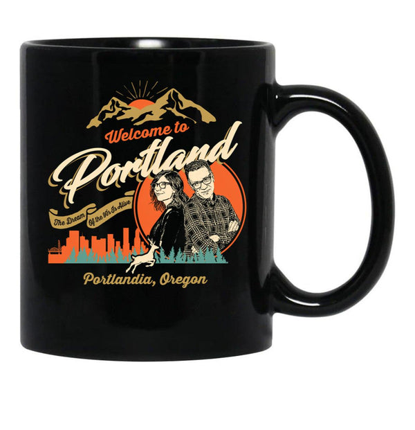 Welcome to Portlandia Black Coffee Mug, Gift Coffee Mug - Black
