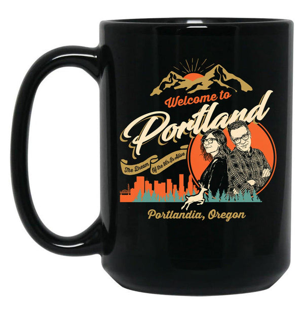 Welcome to Portlandia Black Coffee Mug, Gift Coffee Mug - Black