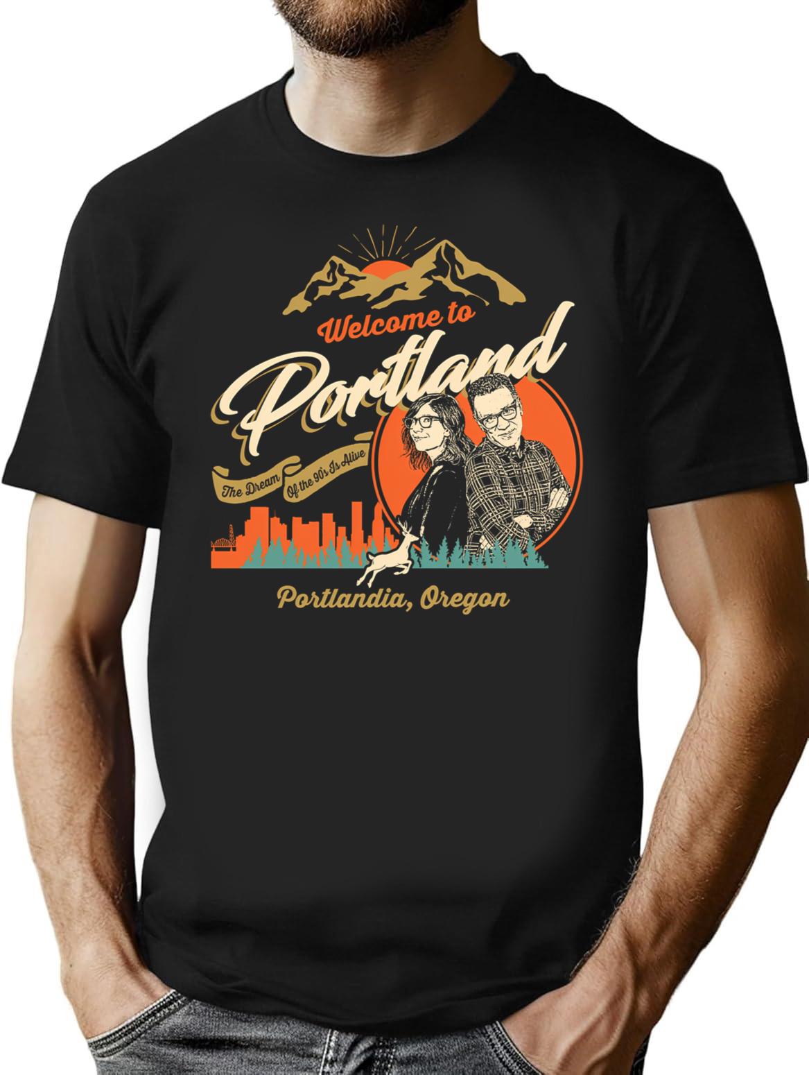 Welcome to Portlandia Premium Heavyweight Cotton T-Shirt - Black