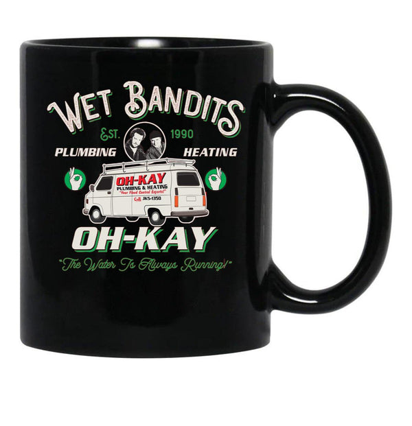 Wet Bandits Plumbing Heating Dks 3 Black Coffee Mug, Gift Coffee Mug - Black
