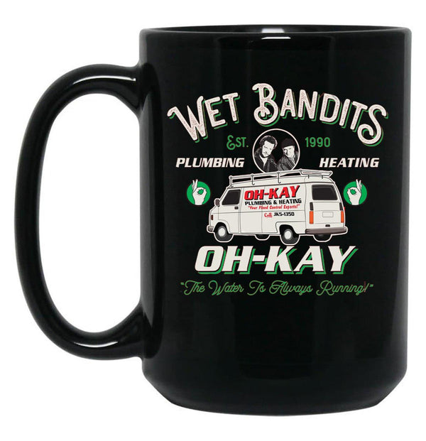 Wet Bandits Plumbing Heating Dks 3 Black Coffee Mug, Gift Coffee Mug - Black