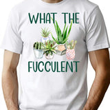 What The Fucculent Cactus Succulents Gardening T-Shirt for Men & Women, T-Shirts Graphic Tee - White