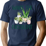 What The Fucculent Cactus Succulents Gardening T-Shirt for Men & Women, T-Shirts Graphic Tee - Navy