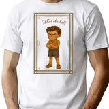 What The Hell Retro Vintage Kids Poster Style (Framed Illustration Boy Version) T-Shirt for Men & Women, T-Shirts Graphic Tee - White