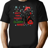 What's Your Favorite Horror Movie Christmas Xmas Holiday Ghostface Premium Heavyweight Cotton T-Shirt - Black