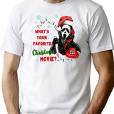 What's Your Favorite Horror Movie Christmas Xmas Holiday Ghostface Premium Heavyweight Cotton T-Shirt - White