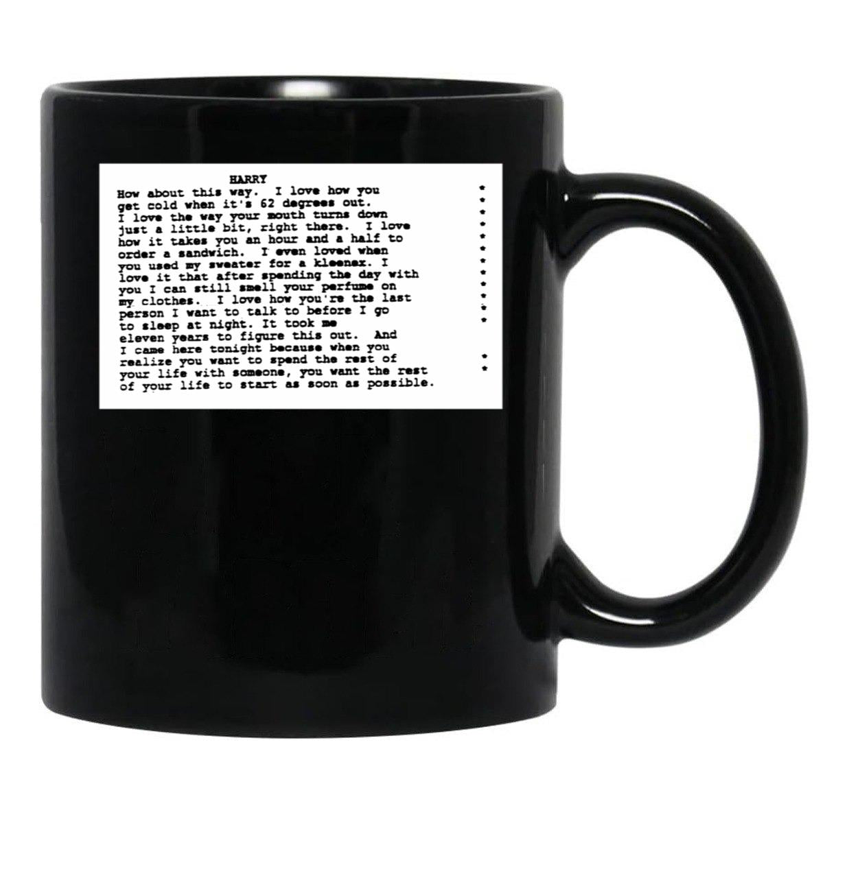 When Harry Met Sally Script Black Coffee Mug, Gift Coffee Mug - Black