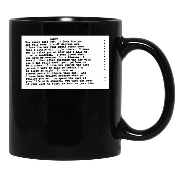 When Harry Met Sally Script Black Coffee Mug, Gift Coffee Mug - Black