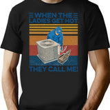 When The Ladies Get Hot Hvac They Call Me Vintage Unisex T-Shirt Hoodie Sweatshirt Tank Tops T-Shirt for Men & Women, T-Shirts Graphic Tee - Black
