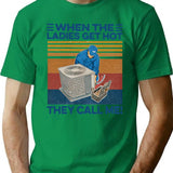 When The Ladies Get Hot Hvac They Call Me Vintage Unisex T-Shirt Hoodie Sweatshirt Tank Tops T-Shirt for Men & Women, T-Shirts Graphic Tee - Green