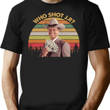 Who Shot J R Shirts J. R. Ewing Dallas Shirt Movie Poster Gifts Funny Shirts Custom Shirt 70S Vintage Retro Movie T Shirt T-Shirt for Men & Women, T-Shirts Graphic Tee - Black