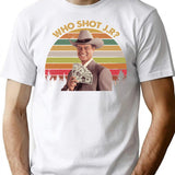 Who Shot J R Shirts J. R. Ewing Dallas Shirt Movie Poster Gifts Funny Shirts Custom Shirt 70S Vintage Retro Movie T Shirt T-Shirt for Men & Women, T-Shirts Graphic Tee - White