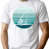 Windsurf Windsurfing - Vintage Style Blue Sun T-Shirt for Men & Women, T-Shirts Graphic Tee - White