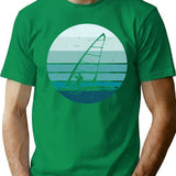 Windsurf Windsurfing - Vintage Style Blue Sun T-Shirt for Men & Women, T-Shirts Graphic Tee - Green