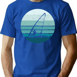 Windsurf Windsurfing - Vintage Style Blue Sun T-Shirt for Men & Women, T-Shirts Graphic Tee - Blue