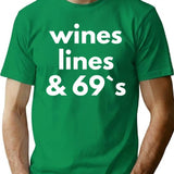 Wines Lines 69S T-Shirt for Men & Women, T-Shirts Graphic Tee - Green