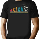 Wing Foiling Evolution For Surfers I Retro Vintage T-Shirt for Men & Women, T-Shirts Graphic Tee - Black