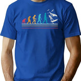 Wing Foiling Evolution For Surfers I Retro Vintage T-Shirt for Men & Women, T-Shirts Graphic Tee - Blue