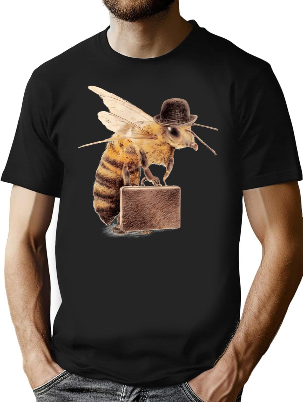 Worker Bee T-Shirt for Men & Women, T-Shirts Graphic Tee - Black
