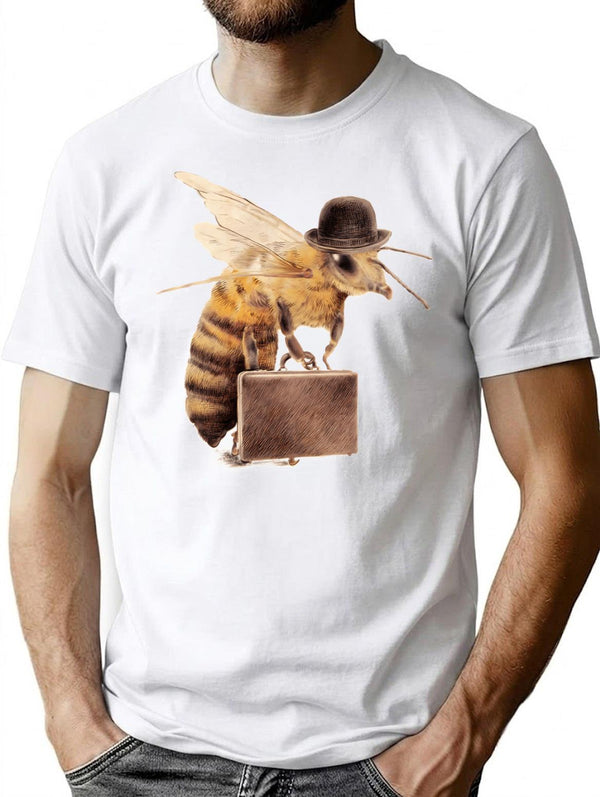 Worker Bee T-Shirt for Men & Women, T-Shirts Graphic Tee - White