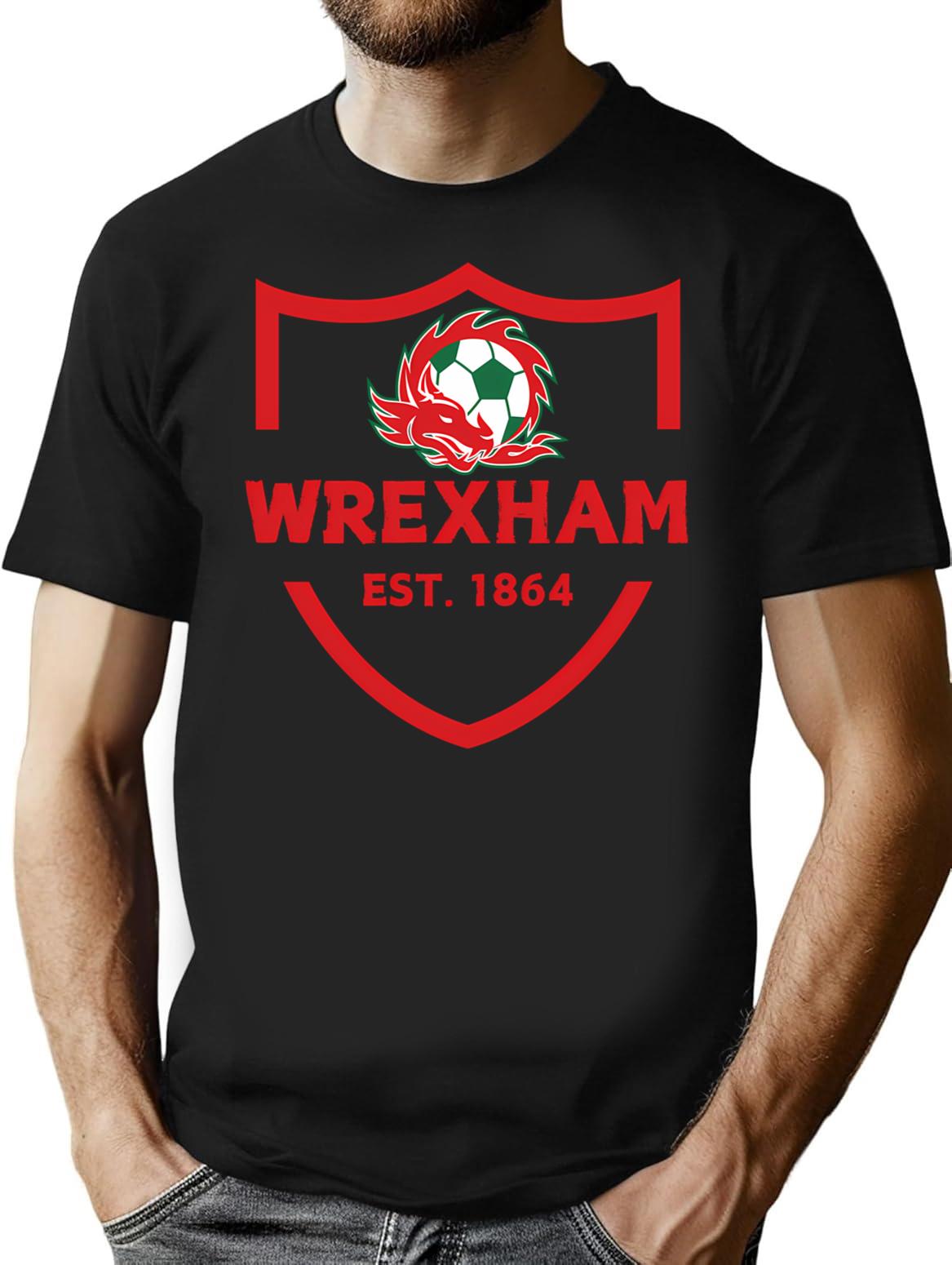 Wrexham Est. 1864 Celebrate The Legacy T-Shirt for Men & Women, T-Shirts Graphic Tee - Black