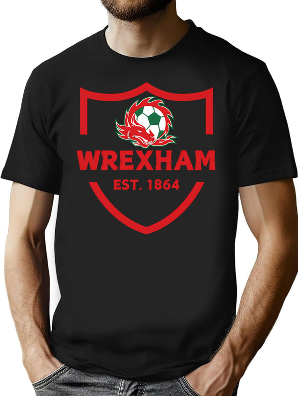 Wrexham Est. 1864 Celebrate The Legacy T-Shirt for Men & Women, T-Shirts Graphic Tee - Black