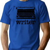 Writer T-Shirt for Men & Women, T-Shirts Graphic Tee - Blue