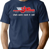 Wshe Fm 103.5 She'S Only Rock 'N Roll T-Shirt for Men & Women, T-Shirts Graphic Tee - Navy